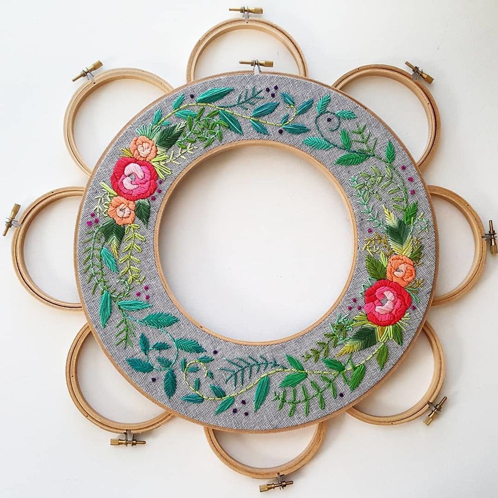 Unique Design of Double Hoop Embroidery by Jessica long Ideas