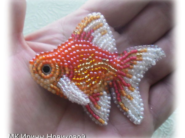 Вышиваем бисером золотую рыбку | Ярмарка Мастеров - ручная работа, handmade