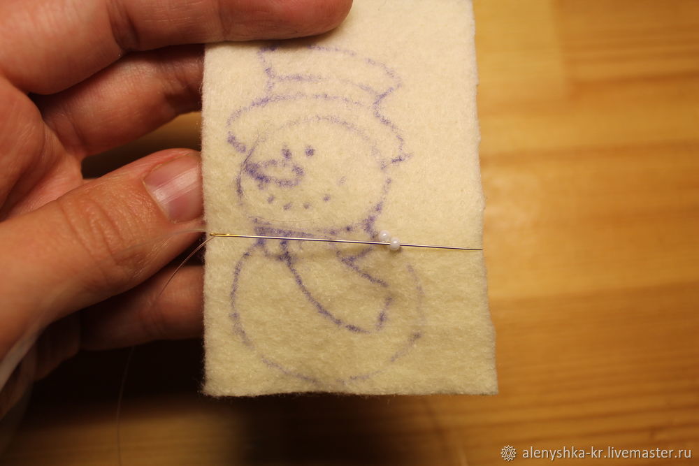 Мастерим брошь «Снеговик», фото № 6