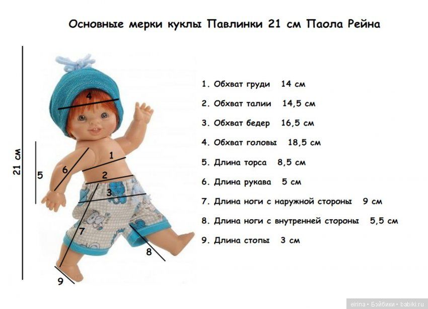Размеры и мерки кукол, фото № 10