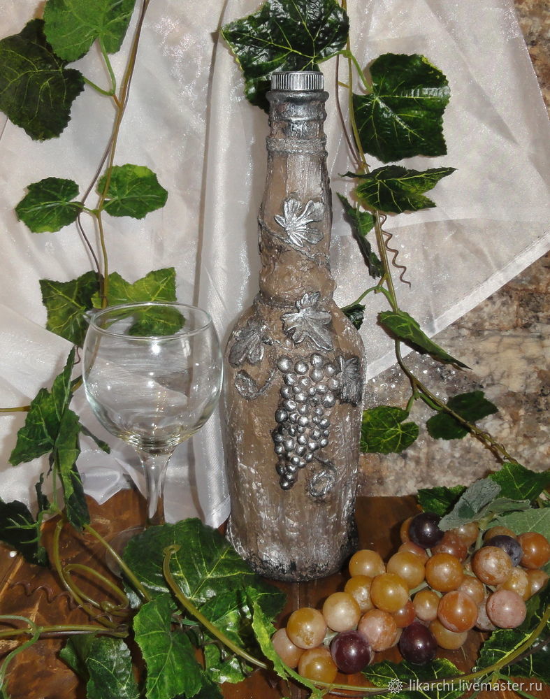Декорируем стеклянную бутылку | Журнал Ярмарки Мастеров