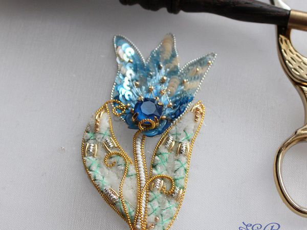 Вышиваем объемный цветок «Подснежник» | Ярмарка Мастеров - ручная работа, handmade