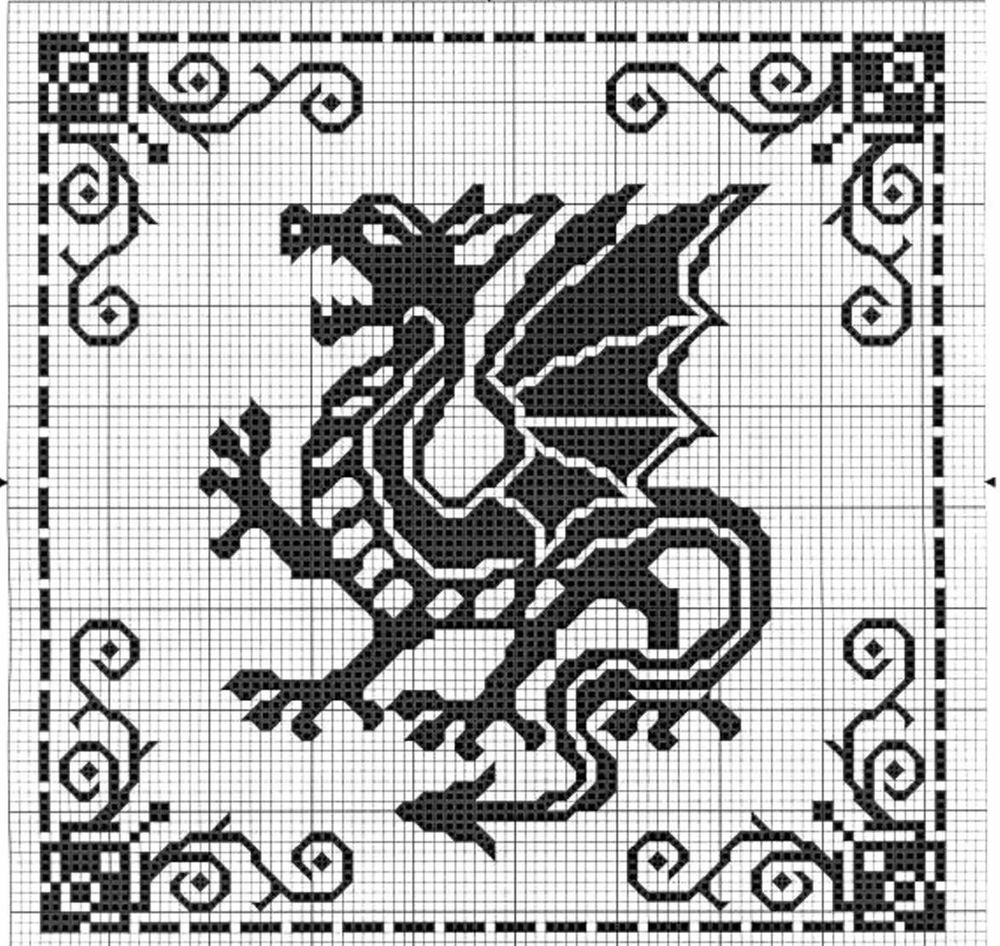 Схемы вышивки крестом Драконы | StitchLab
