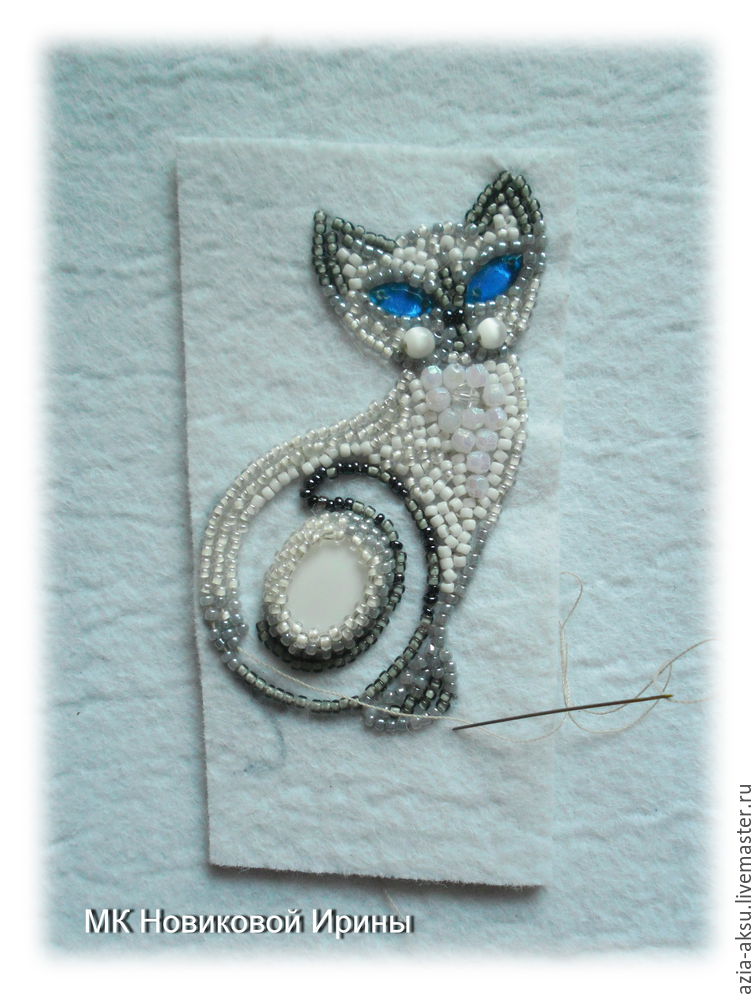 Кошка-брошка вышиваем бисером голубоглазую сиамскую красавицу, фото № 20