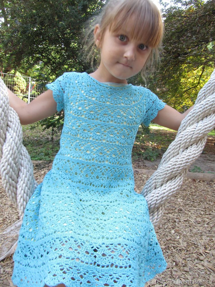Платье крючком для девочки 6 месяцев