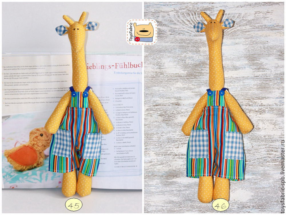 Оригинальный жираф в пошиве мягкой игрушки своими руками