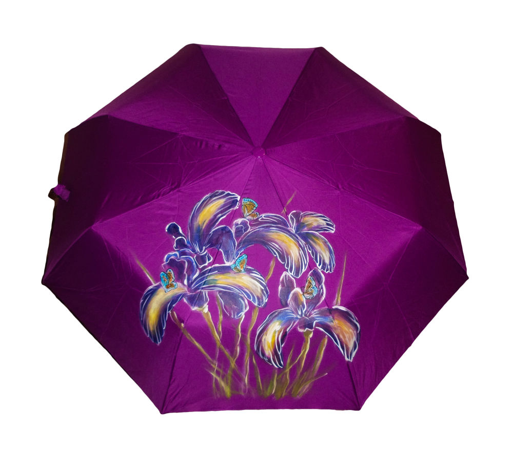 Мастер зонтиков. Женский зонт. Зонт с ирисами. Дизайнерские зонты. Зонт женский с цветами.