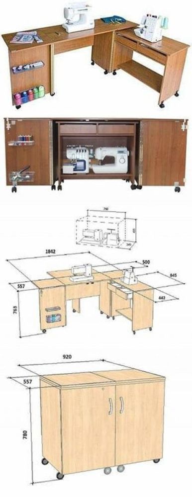 Складной (раскладной) швейный стол – 8 чертежей