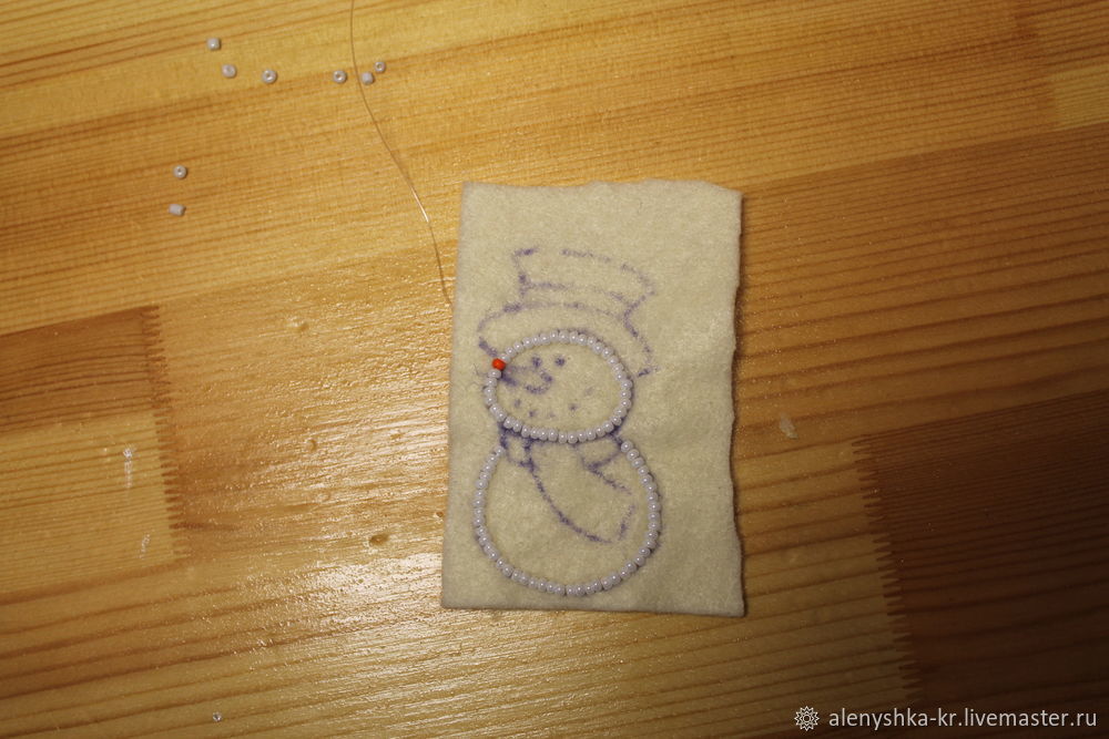 Мастерим брошь «Снеговик», фото № 9
