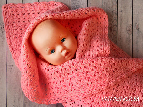 Видеоурок: вяжем детский плед крючком | Ярмарка Мастеров - ручная работа, handmade