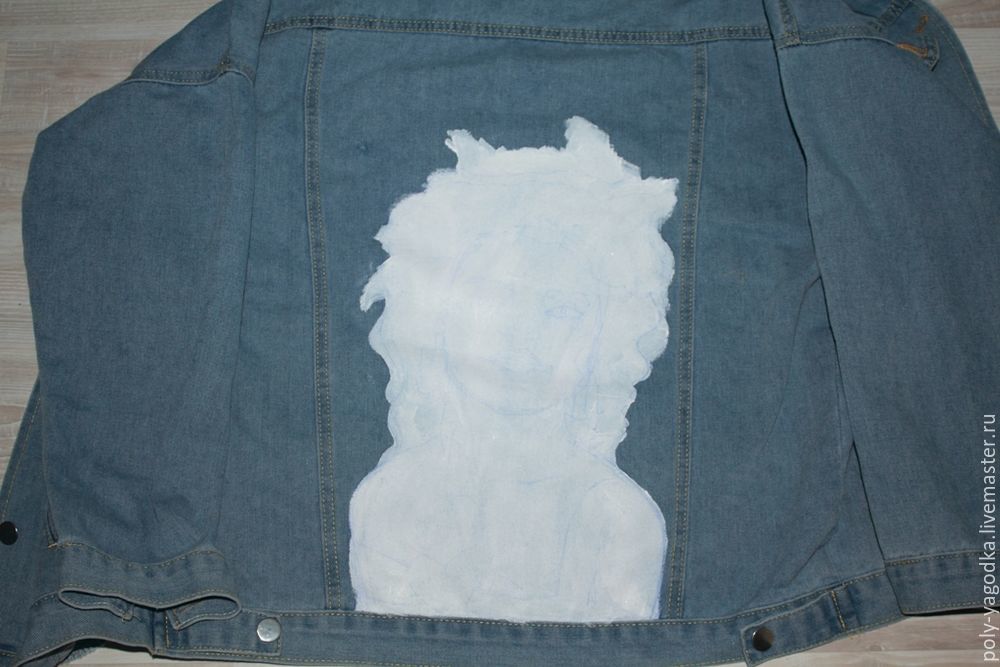 Декорируем джинсовую куртку изображением девушки-славянки в стиле поп-арт, фото № 7