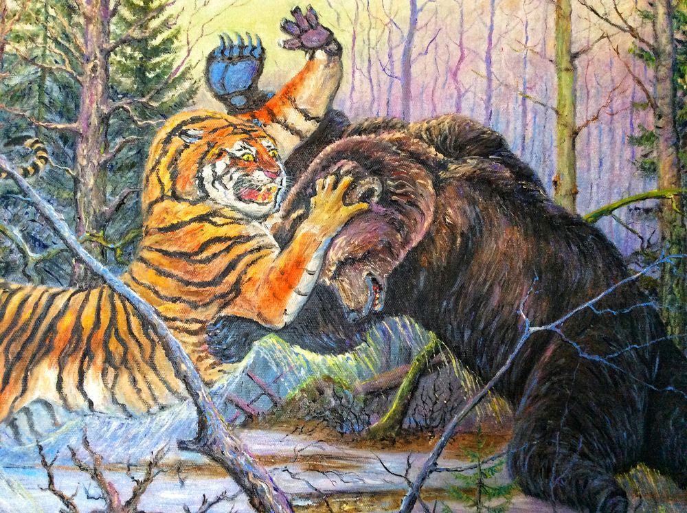 Тигр лев и медведь. Уссурийский тигр против медведя. Бурый медведь против тигра. Уссурийский медведь против тигра.