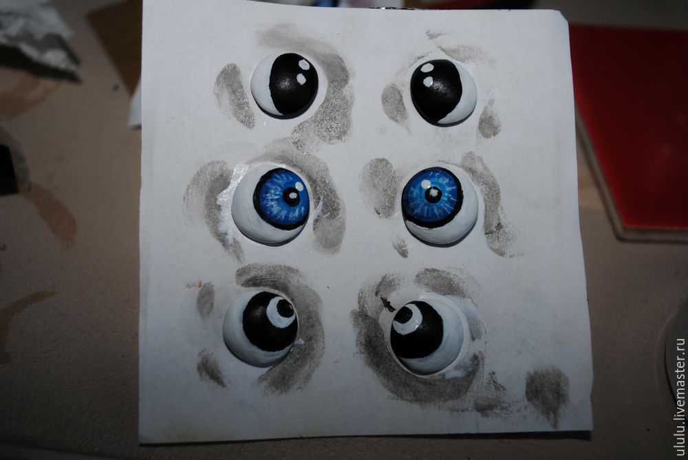 Глаза для кукол (полимерная глина+эпоксидная смола)/Eyes for dolls (Polymer clay+ epoxy)