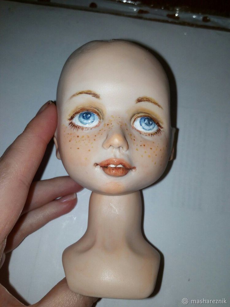 Голова куклы без волос 9 см