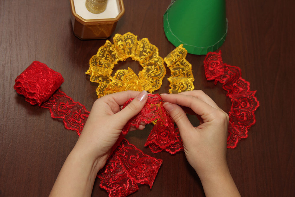 Новогодняя ёлочка в горшочке своими руками. Мастер-класс, фото № 11