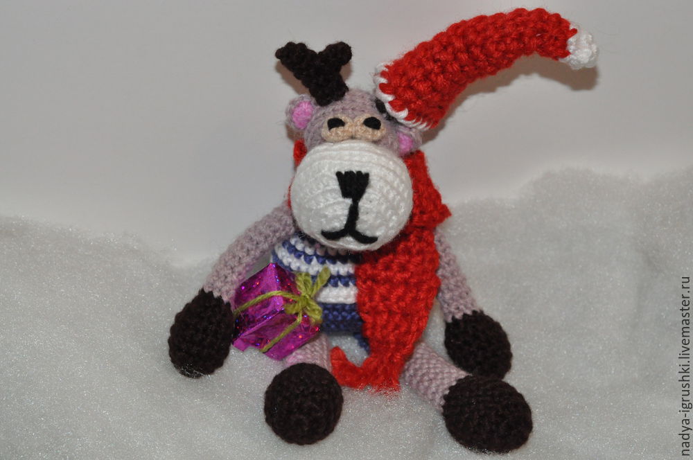 Как связать милого новогоднего оленя, фото № 17