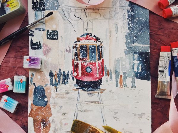 Акварельная Зима | Ярмарка Мастеров - ручная работа, handmade