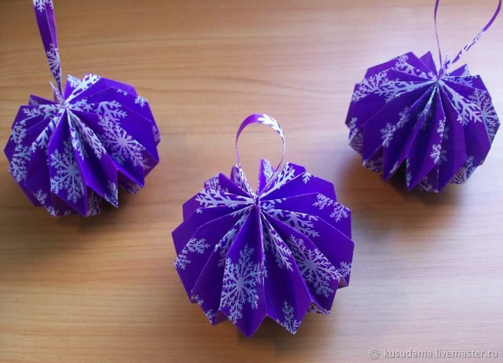 Делаем оригами шары для праздника