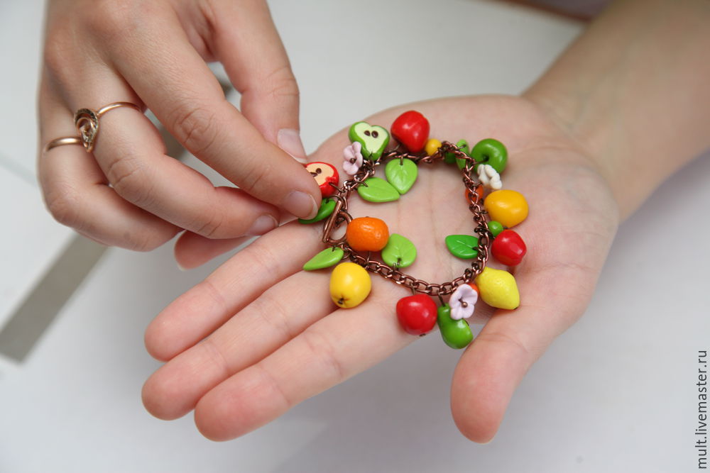 Joyful DIY Fruit Bracelet of Polymer Clay Livemaster