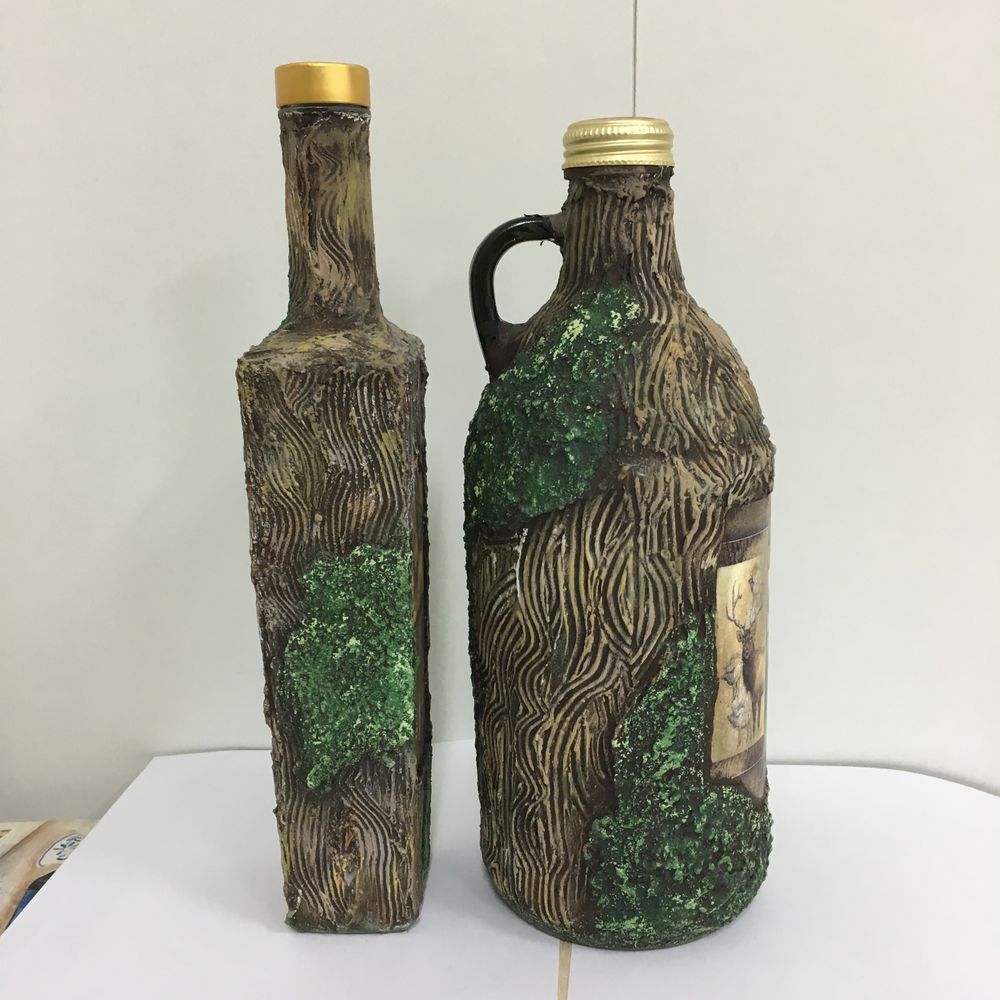 каменная бутылка. имитация бутылки. пейп арт бутылки. имитация металла на бутылке. имитация бутылки.