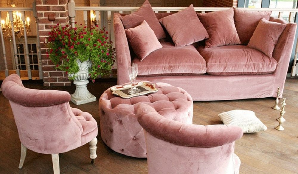 Gray And Dusty Rose Living Room