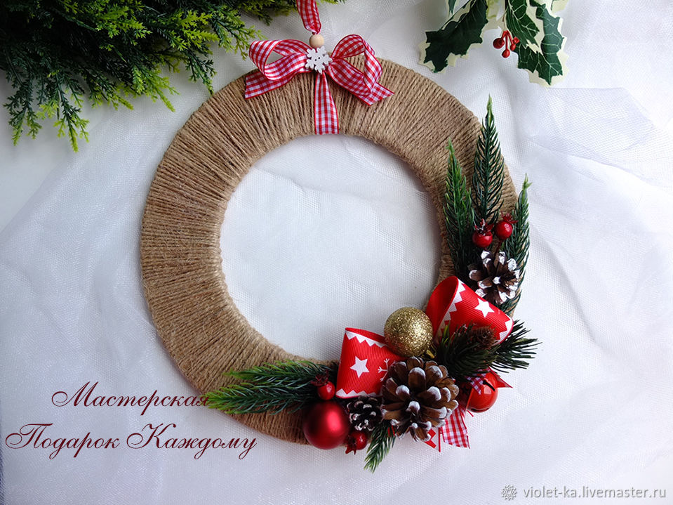 НОВОГОДНИЙ ❄ РОЖДЕСТВЕНСКИЙ ВЕНОК своими руками/Christmas ribbon wreath