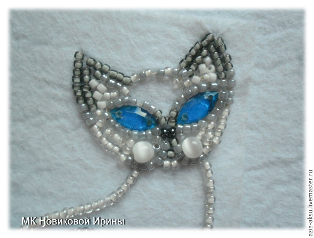 Кошка-брошка вышиваем бисером голубоглазую сиамскую красавицу, фото № 15