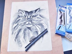 Рисуем углем портрет кота | Ярмарка Мастеров - ручная работа, handmade Рисуем углем портрет кота | Ярмарка Мастеров - ручная работа, handmade