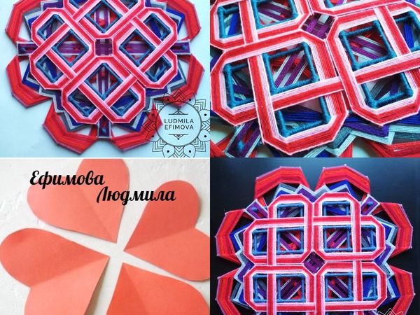 Переплетёные сердца в мандале | Ярмарка Мастеров - ручная работа, handmade