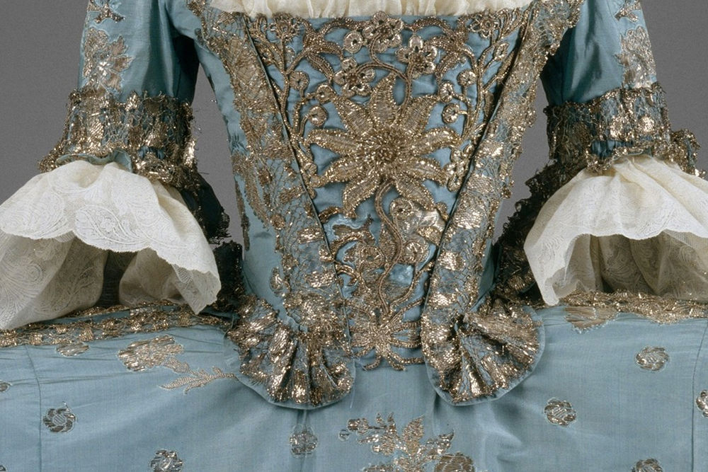 Exquisite Beatings Embroidery on Robe a la Francaise, 1750, Great ...
