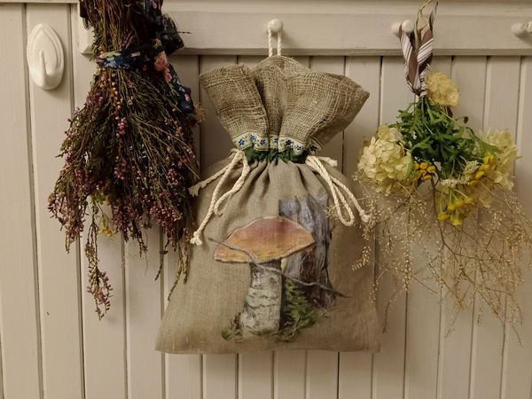 Поспели льняные мешочки для грибов | Ярмарка Мастеров - ручная работа, handmade
