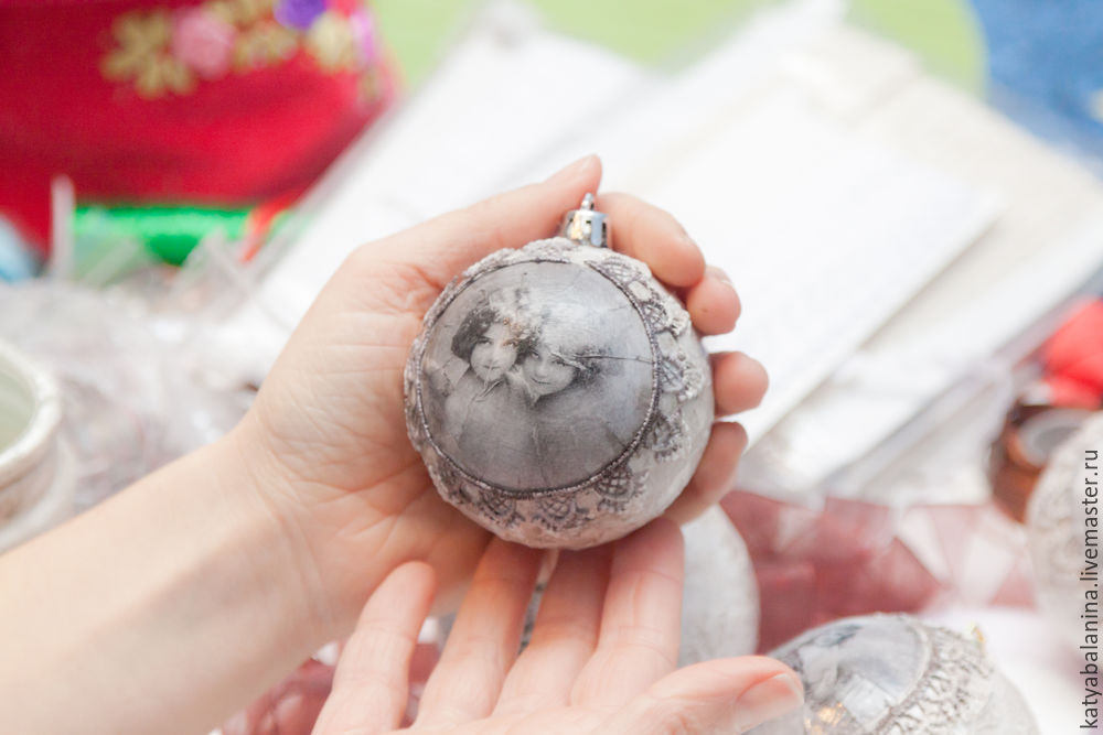 Создаем винтажный ёлочный шар, фото № 19