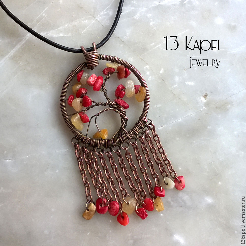 Изготовление кулона в технике wire wrap. Простой мастер-класс.