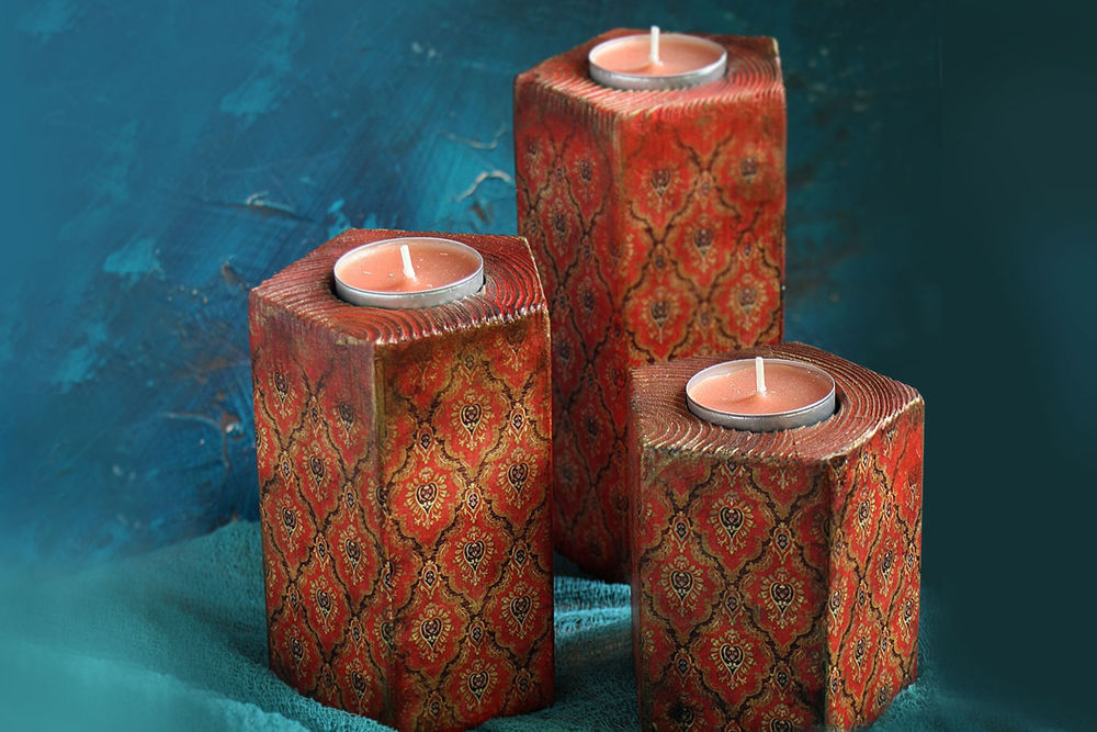 Decoupage candle holder is a very good idea when you need to make a lot of ...
