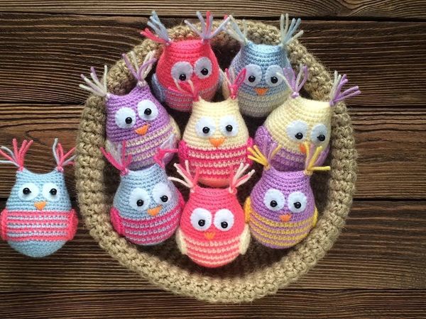 Вяжем милую совушку крючком | Ярмарка Мастеров - ручная работа, handmade