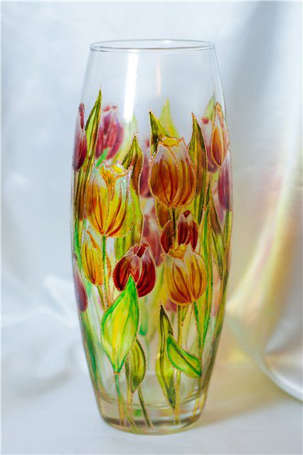 Роспись вазы акриловыми красками