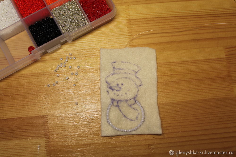 Мастерим брошь «Снеговик», фото № 7