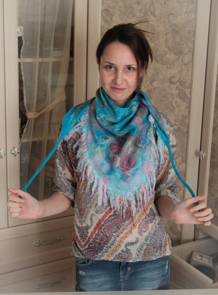 Валяние шарфа в домашних условиях (фото процесса)