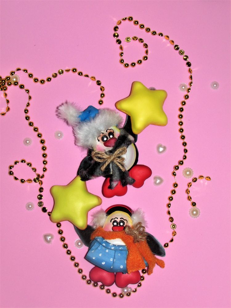 Новогодний набор для творчества Раскрась и подари - Елочная игрушка Пингвин 9 см фото